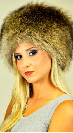 Raccoon fur hat